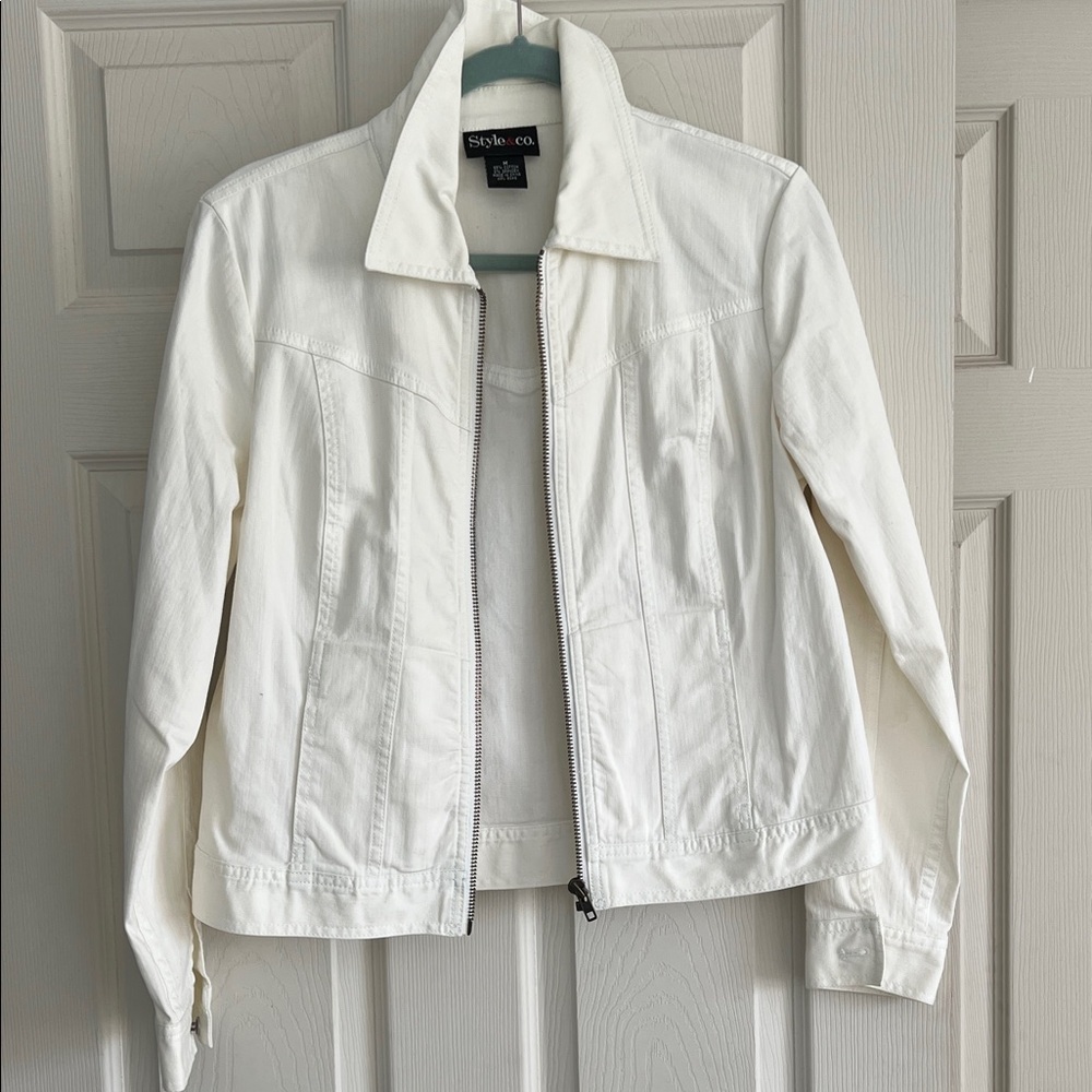 Style & Co. Women's White Jean Jacket